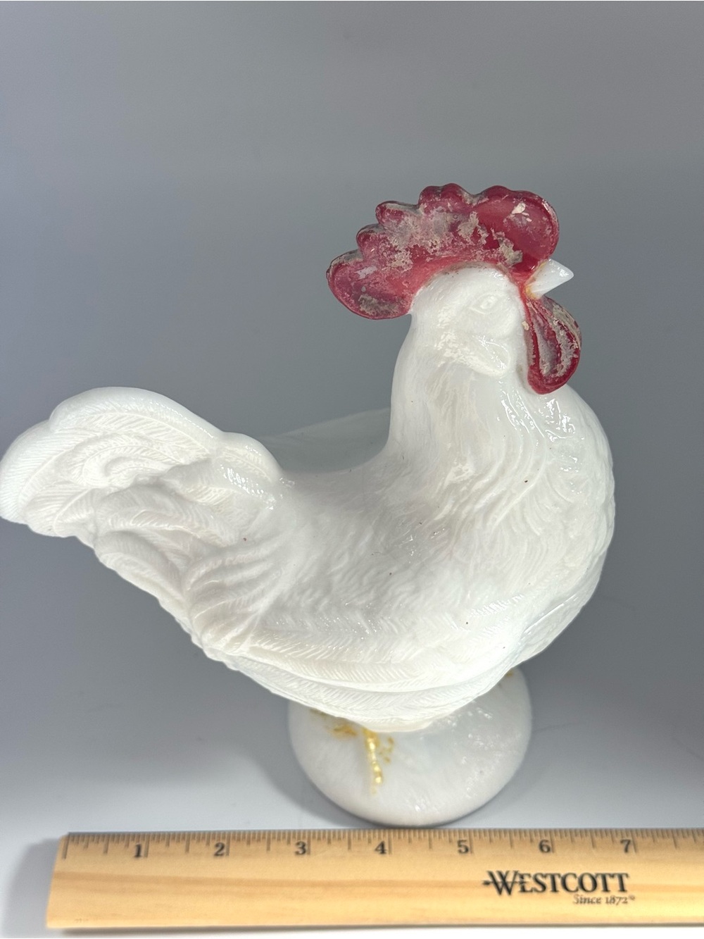 Vintage ?Westmoreland? White Milk Glass Chicken - Picture 7 of 7